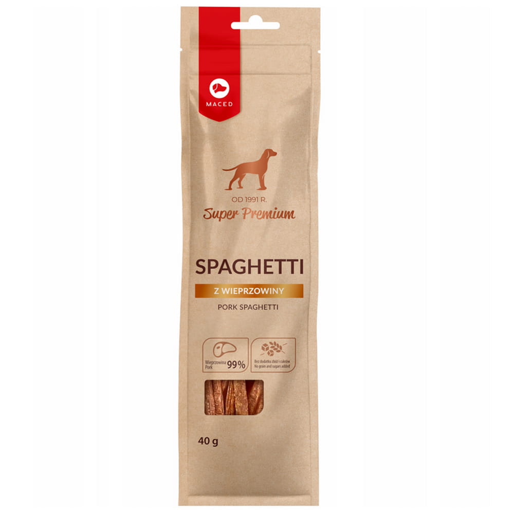 Maced Spaghetti z Wieprzowiną Mięsny Przysmak dla Psa 40g